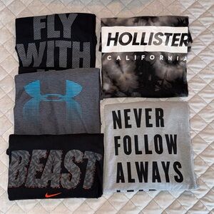 UA, Nike, & Hollister Tees (5) Size L *GUC